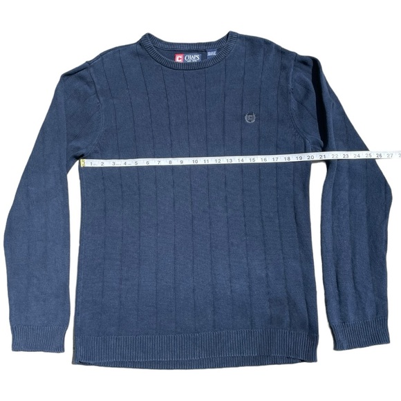 Navy Blue Chaps Crew Neck Knitted Sweater (M) - Picture 5 of 8